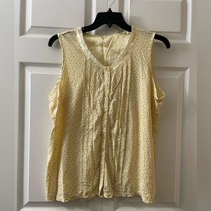 Sleepwear yellow floral print tank top